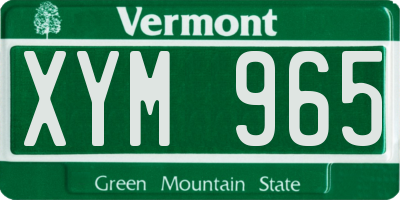 VT license plate XYM965