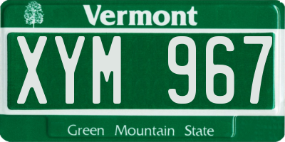 VT license plate XYM967
