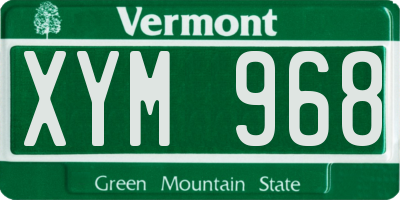 VT license plate XYM968