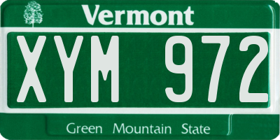 VT license plate XYM972