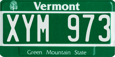 VT license plate XYM973