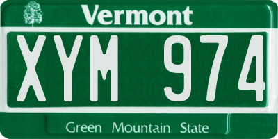 VT license plate XYM974