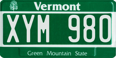 VT license plate XYM980
