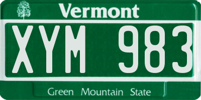 VT license plate XYM983
