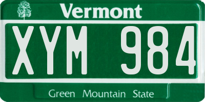 VT license plate XYM984