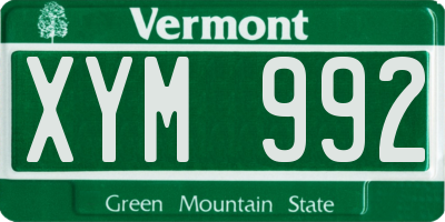 VT license plate XYM992