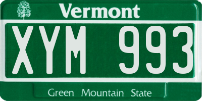 VT license plate XYM993