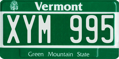 VT license plate XYM995