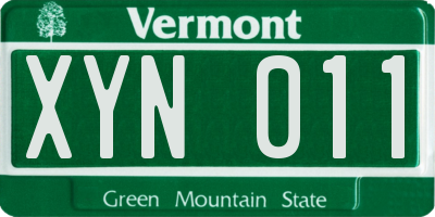VT license plate XYN011