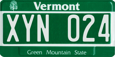 VT license plate XYN024