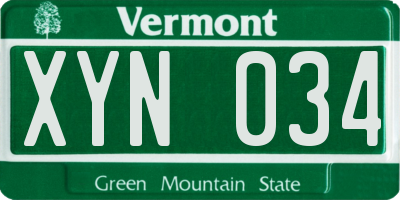 VT license plate XYN034