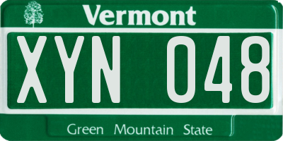 VT license plate XYN048