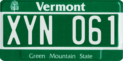 VT license plate XYN061