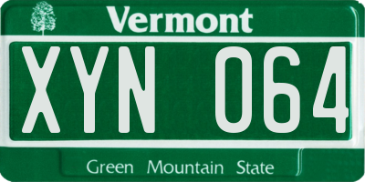 VT license plate XYN064