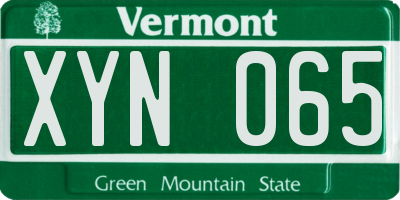 VT license plate XYN065