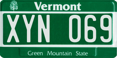 VT license plate XYN069
