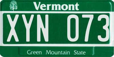 VT license plate XYN073