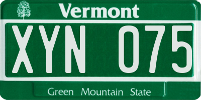 VT license plate XYN075