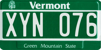 VT license plate XYN076