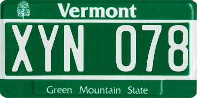 VT license plate XYN078