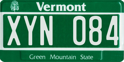 VT license plate XYN084