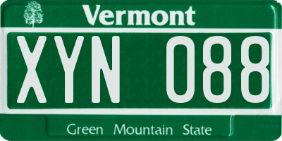 VT license plate XYN088