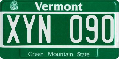VT license plate XYN090