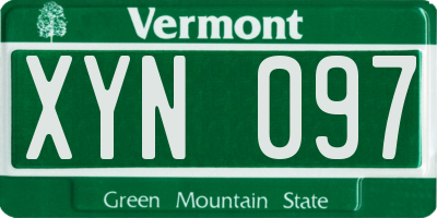VT license plate XYN097
