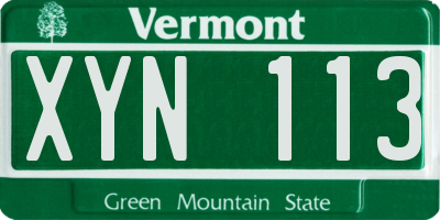 VT license plate XYN113
