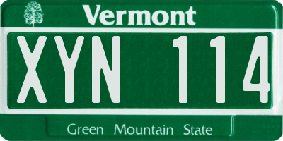 VT license plate XYN114