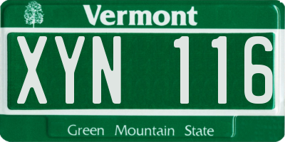 VT license plate XYN116