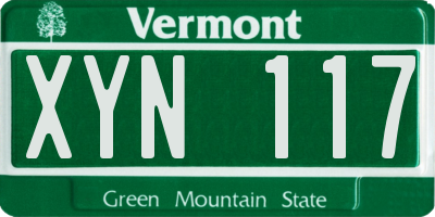 VT license plate XYN117