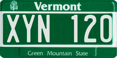 VT license plate XYN120