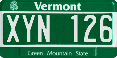 VT license plate XYN126