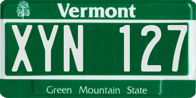 VT license plate XYN127