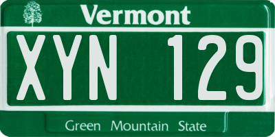 VT license plate XYN129