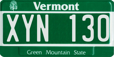 VT license plate XYN130