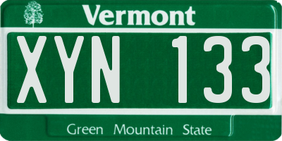 VT license plate XYN133