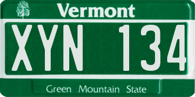 VT license plate XYN134