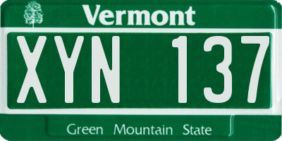 VT license plate XYN137