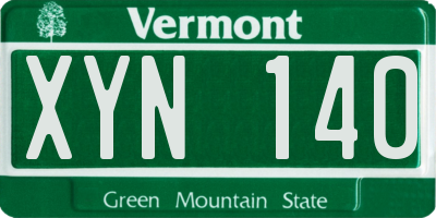 VT license plate XYN140