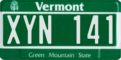 VT license plate XYN141