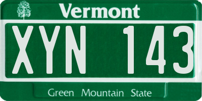 VT license plate XYN143