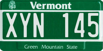 VT license plate XYN145