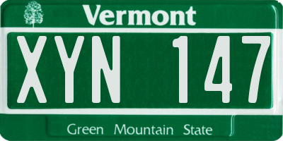 VT license plate XYN147
