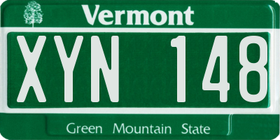 VT license plate XYN148