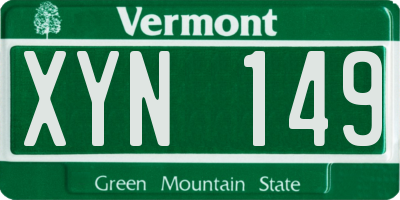 VT license plate XYN149