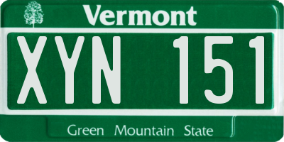 VT license plate XYN151