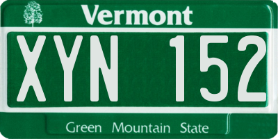 VT license plate XYN152