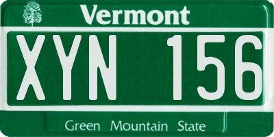VT license plate XYN156